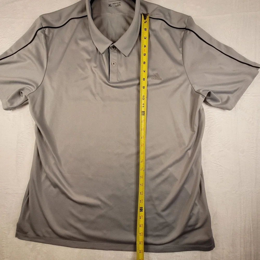 Adidas Men's Gradient Stripe Short Sleeve Golf Polo Shirt Sz XL Gray Black VGC